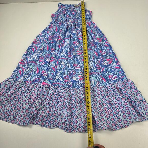 Lilly Pulitzer Dress Girls Large 20th Anniversary Maxi Shell Print Rayon - Picture 7 of 10